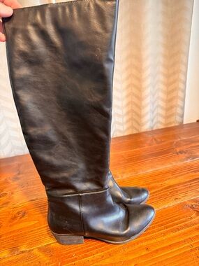Esprit women’s knee high black leather boots